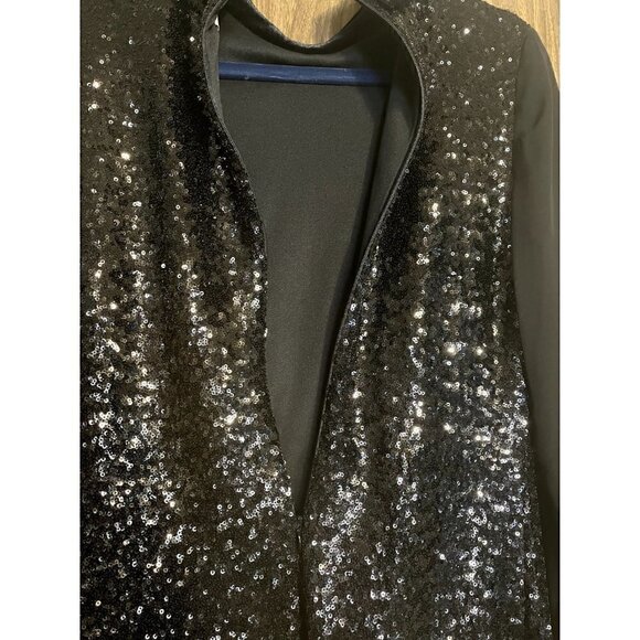 Julia Jordan Black Sequin Sheath Long Sleeve Cocktail Party Event Dress, Size 6 - Picture 7 of 8